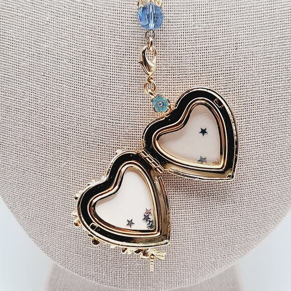 Kirk’s Folly Long Necklace 28" Removable Heart Locket Pendant Dragonfly - Picture 6 of 12